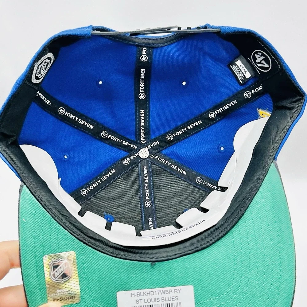St. Louis Blues '47 Brand Wordmark 2-Tone Captain Hat Cap Snapback Adjustable